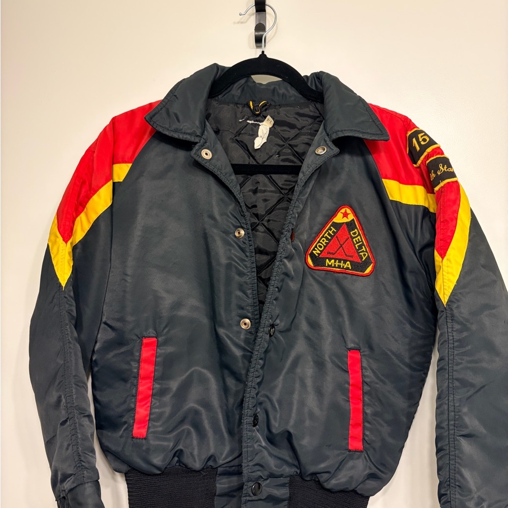 70s Vintage North Delta Hockey Bomber Jacket